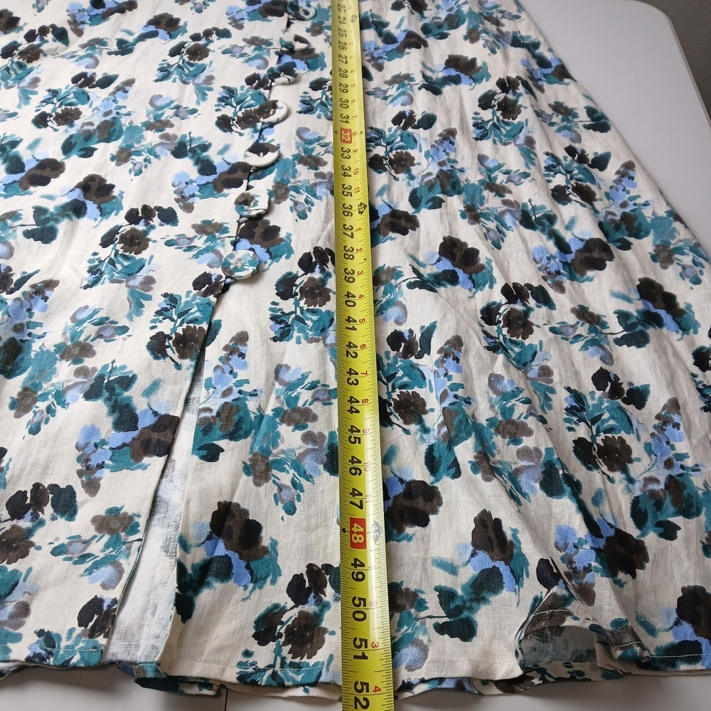 Tuckernuck Hadley Dress Small S Linen Floral Maxi Midi Budding Bluebell Button - Picture 16 of 16